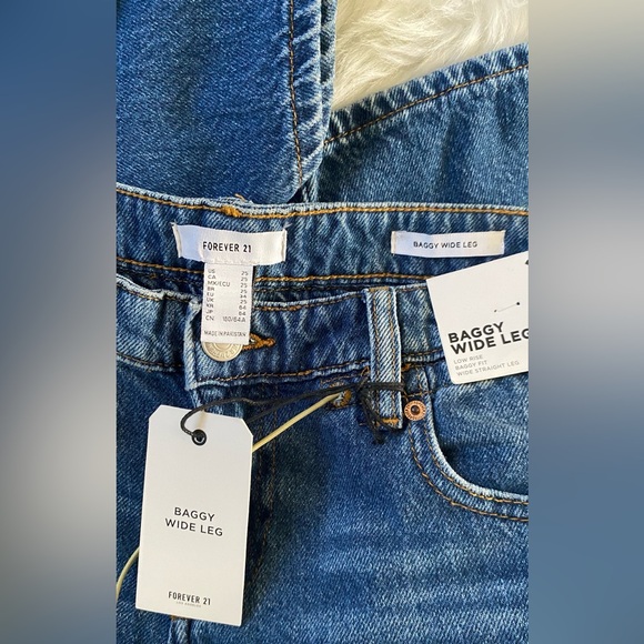 Forever 21 | BAGGY WIDE LEG LOW RISE BAGGY FIT WIDE STRAIGHT LEG SIZE 25 - Picture 9 of 11